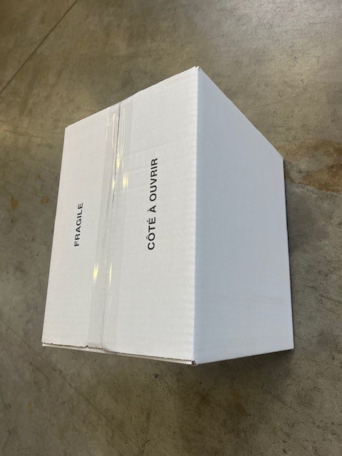 Carton 12 bouteilles à casiers collés blanc